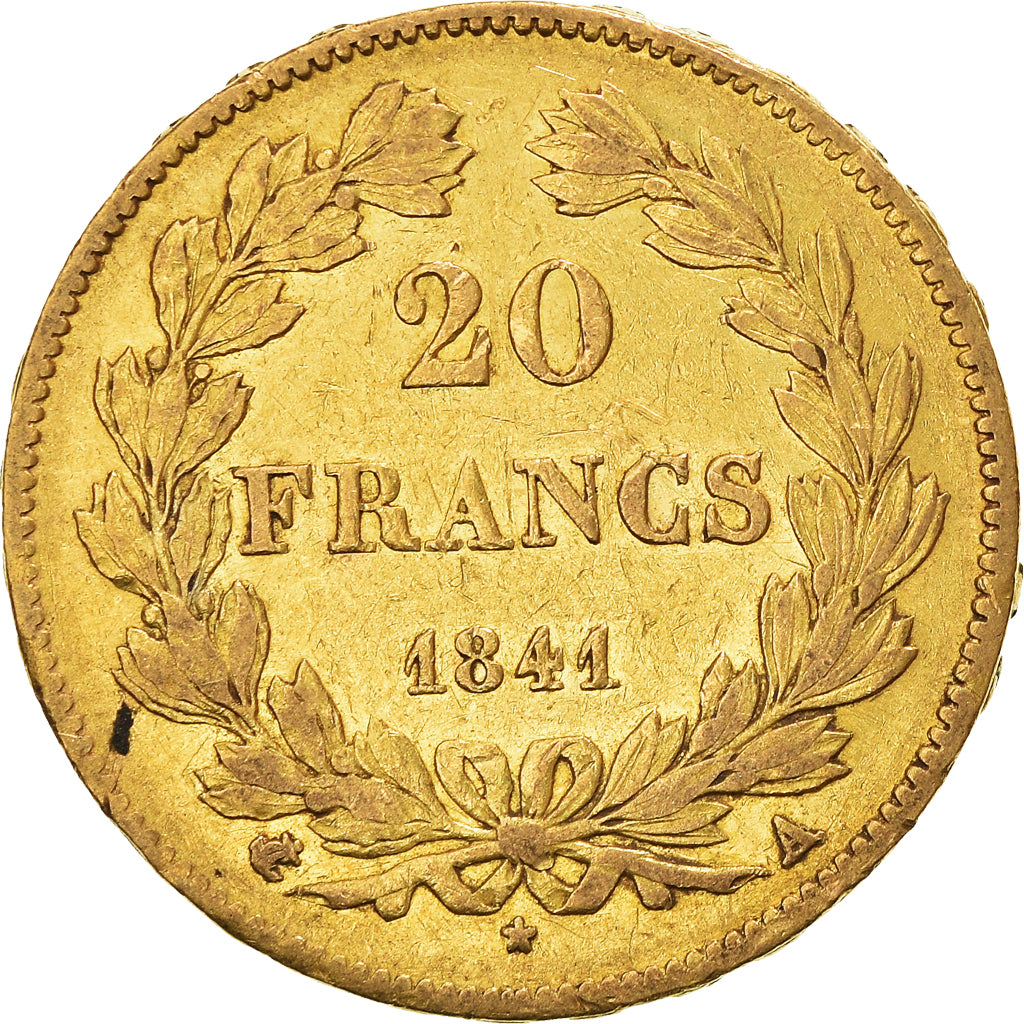 Moneta, Francia, Louis-Philippe, 20 Francs, 1841, Paris, MB+, Oro, KM:750.1
