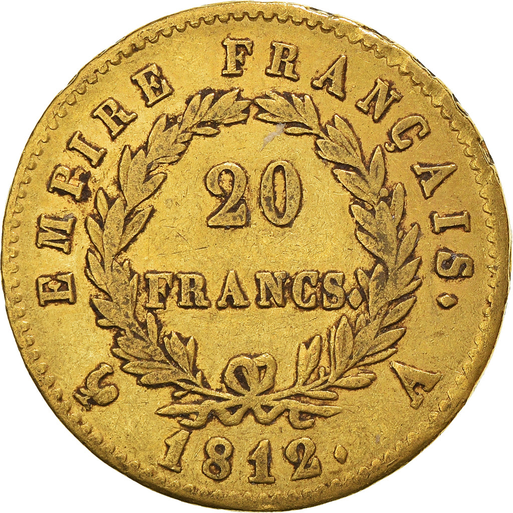 Münze, Frankreich, Napoléon I, 20 Francs, 1812, Paris, SS, Gold, KM:695.1