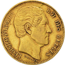Moneda, Bélgica, Leopold I, 20 Francs, 1865, MBC, Oro, KM:23