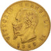 Moeda, Itália, Vittorio Emanuele II, 20 Lire, 1865, Torino, AU(50-53), Dourado