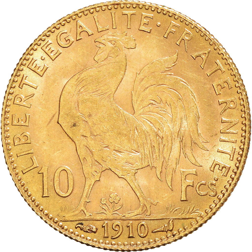 Moneta, Francia, Marianne, 10 Francs, 1910, Paris, BB, Oro, KM:846, Gadoury:1017