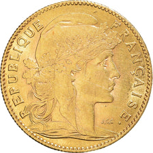 Moneta, Francia, Marianne, 10 Francs, 1907, Paris, BB+, Oro, KM:846