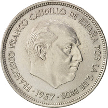 Espagne, Caudillo and regent, 25 Pesetas, 1957, SUP, Copper-nickel, KM:787