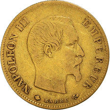 Moneta, Francia, Napoléon III, 10 Francs, 1859, Strasbourg, MB+, Oro, KM:784.4
