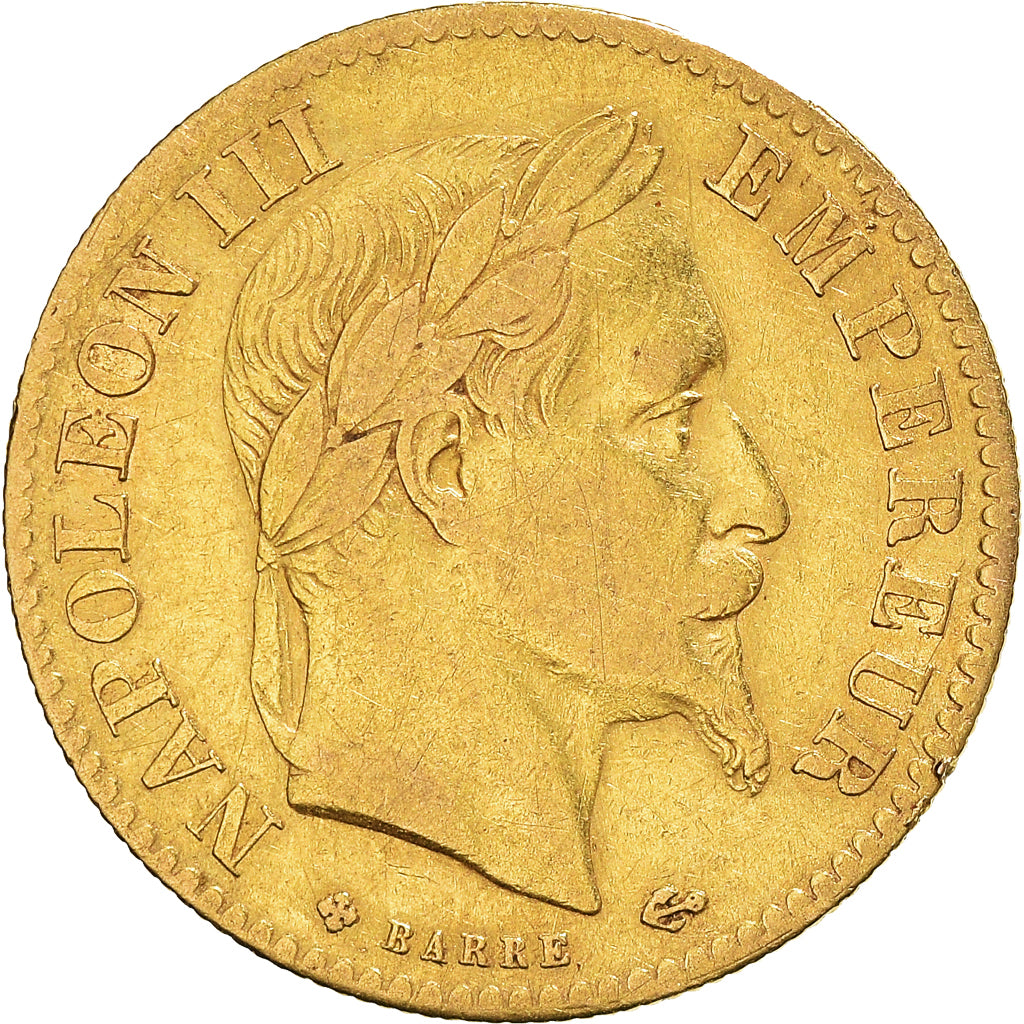 Munten, Frankrijk, Napoleon III, Napoléon III, 10 Francs, 1865, Strasbourg, ZF