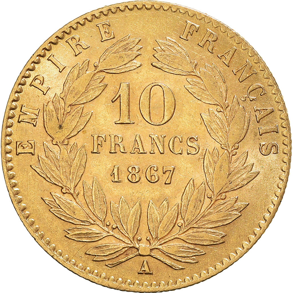 Moeda, França, Napoleon III, Napoléon III, 10 Francs, 1867, Paris, EF(40-45)