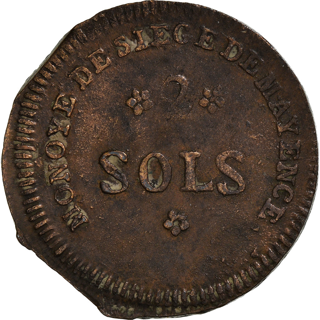 Coin, German States, MAINZ, Friedrich Karl Josef, 2 Sols, 1793, Mayence