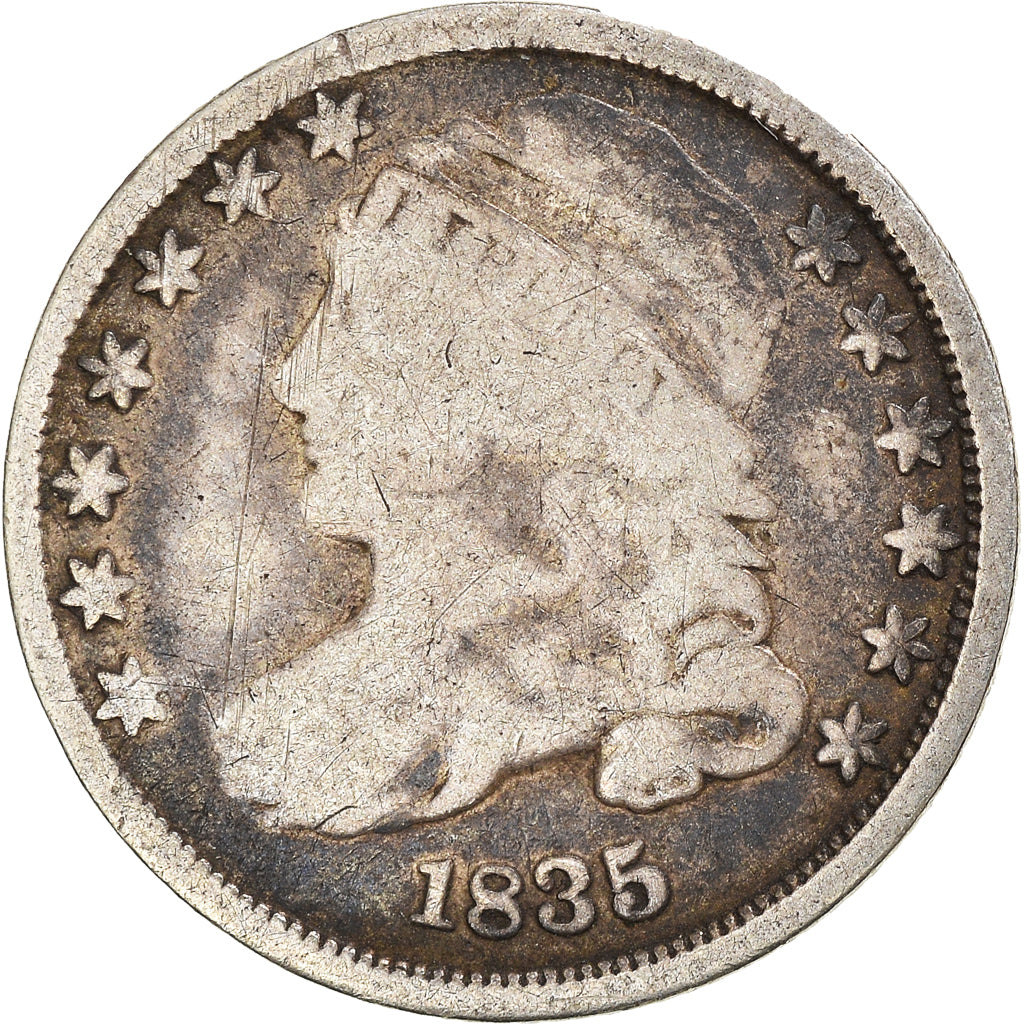 Coin, United States, Liberty Cap Dime, Dime, 1835, U.S. Mint, Philadelphia