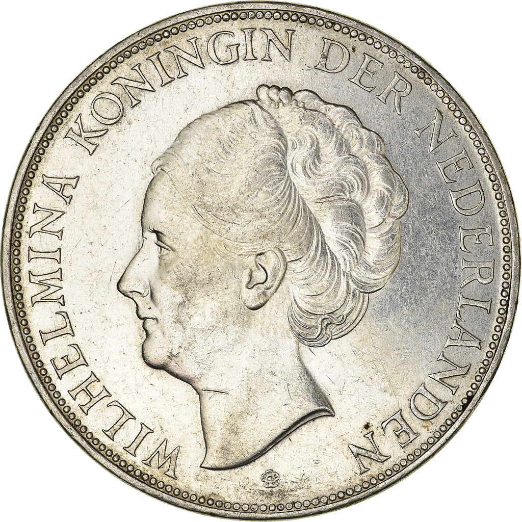 Coin, Netherlands, Wilhelmina I, 2-1/2 Gulden, 1937, AU(55-58), Silver, KM:165