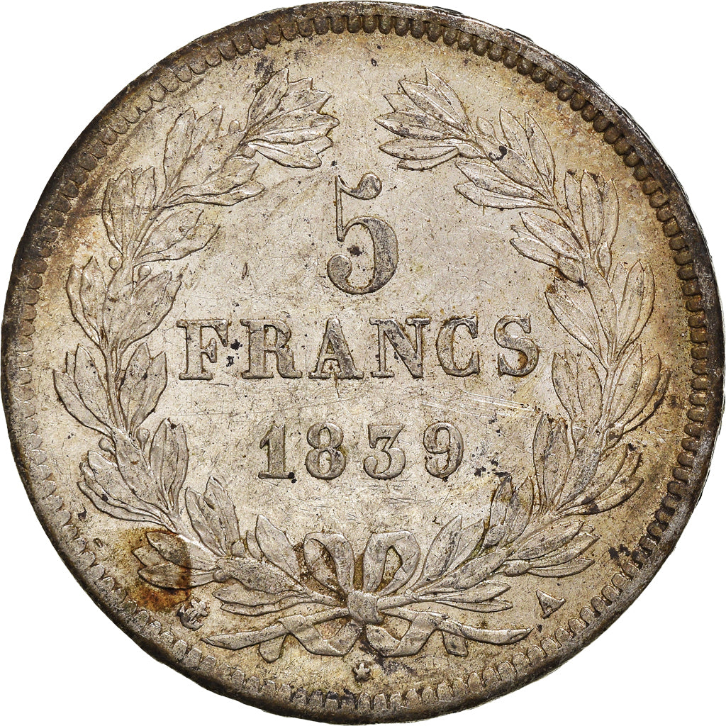Coin, France, Louis-Philippe, 5 Francs, 1839, Paris, EF(40-45), Silver