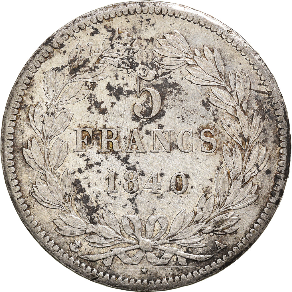 Coin, France, Louis-Philippe, 5 Francs, 1840, Paris, AU(50-53), Silver