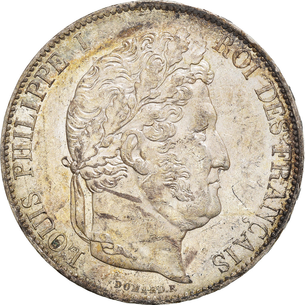 Coin, France, Louis-Philippe, 5 Francs, 1845, Strasbourg, AU(50-53), Silver