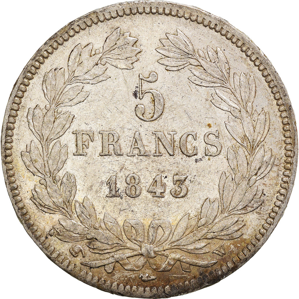 Coin, France, Louis-Philippe, 5 Francs, 1843, Lille, EF(40-45), Silver