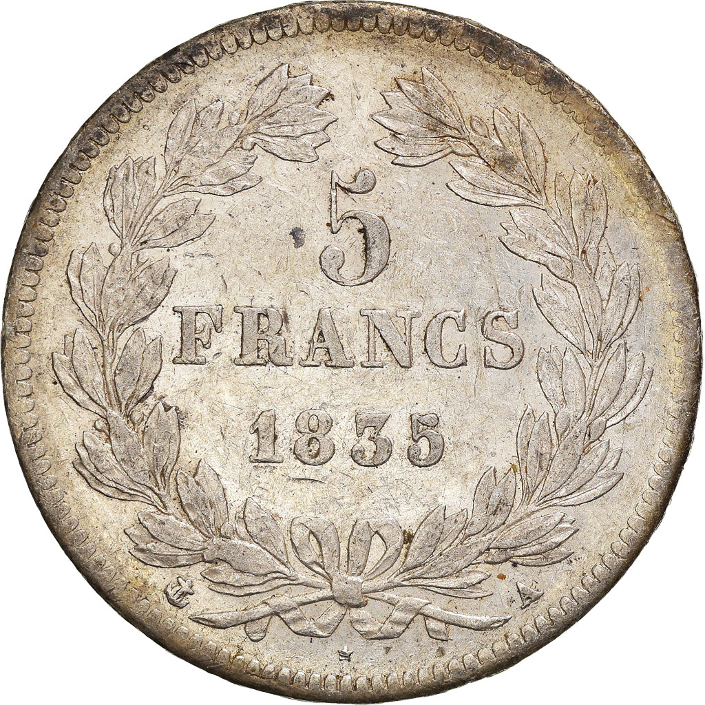Coin, France, Louis-Philippe, 5 Francs, 1835, Paris, EF(40-45), Silver