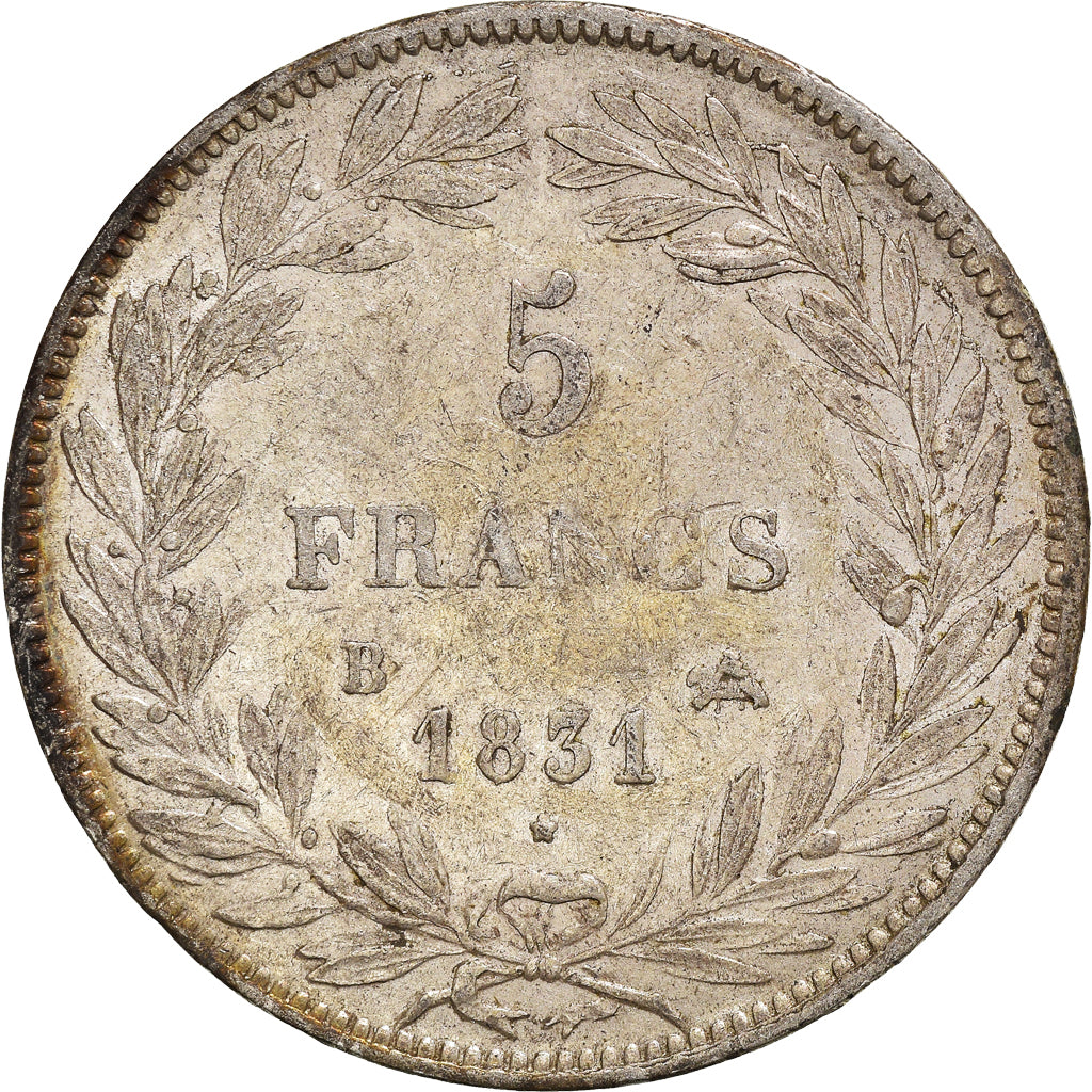 Coin, France, Louis-Philippe, 5 Francs, 1831, Rouen, EF(40-45), Silver