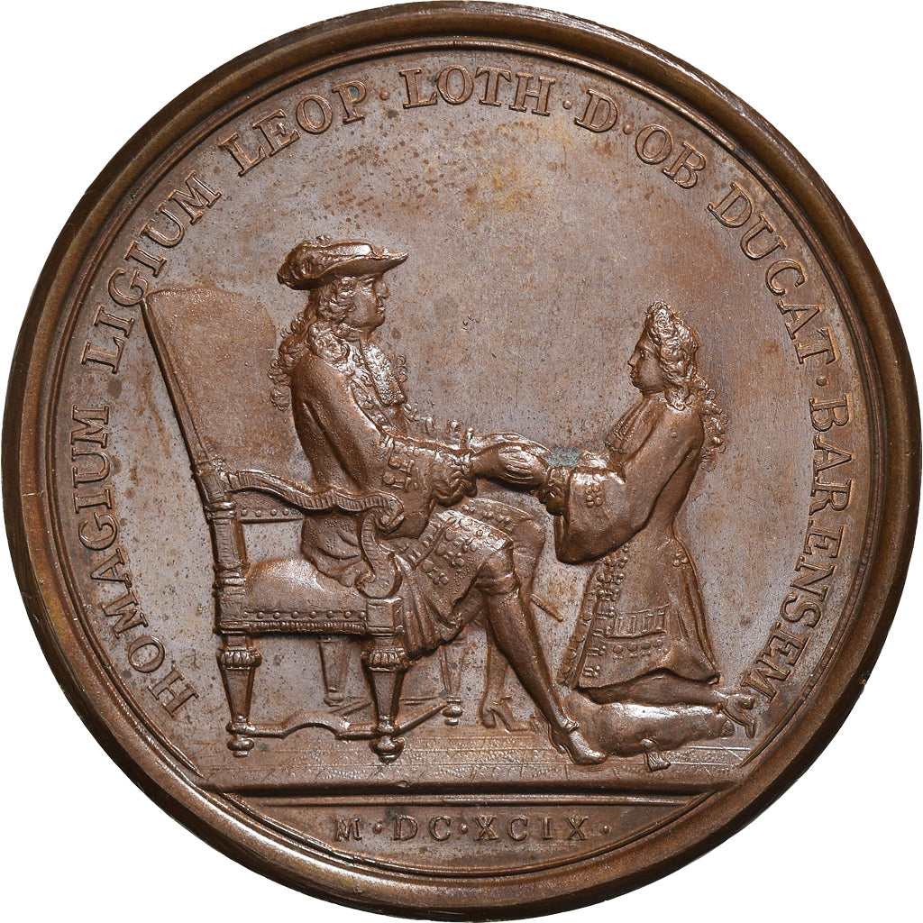 Frankrijk, Medaille, Louis XIV, Hommage du Duc de Lorraine, 1699, Mauger, UNC-