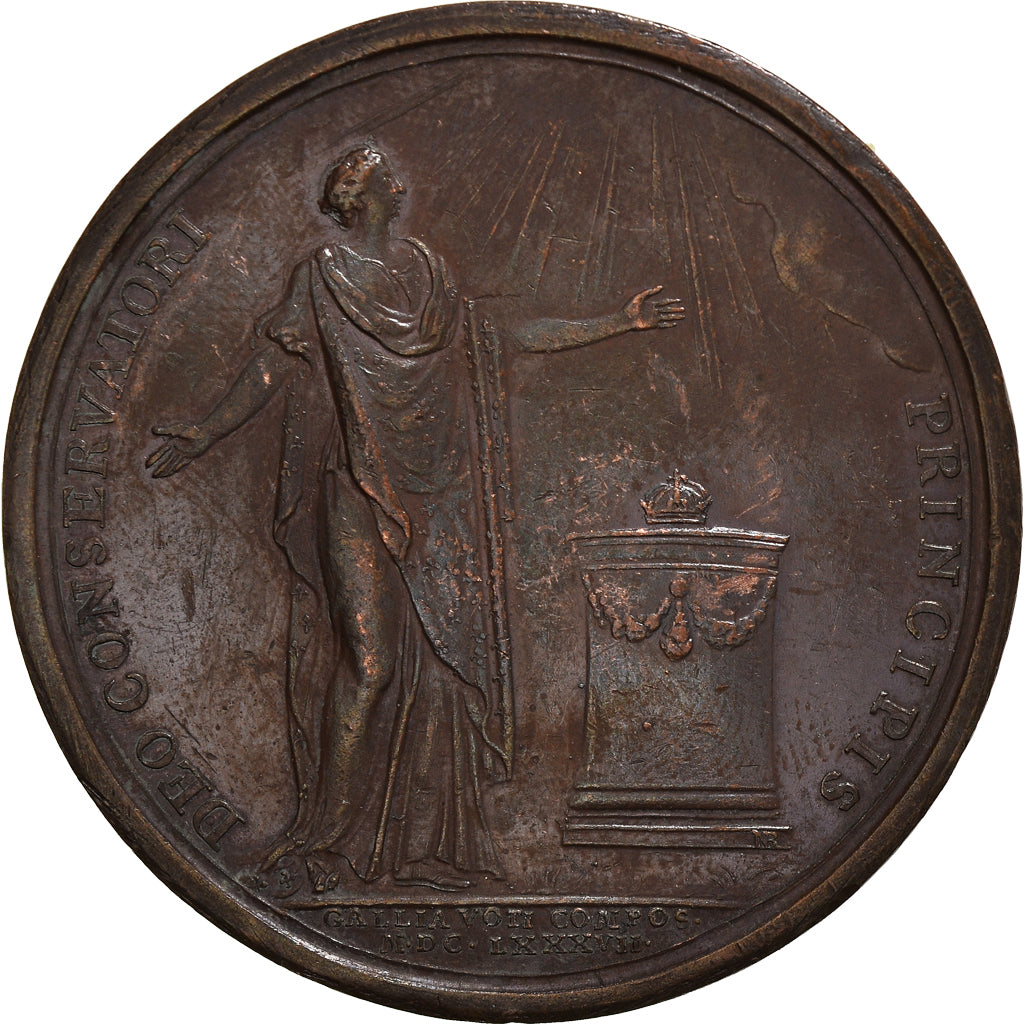 Frankreich, Medaille, Louis XIV, La Guérison du Roi, 1687, Dollin, VZ, Bronze