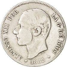 Coin, Spain, Alfonso XII, 2 Pesetas, 1882, VF(30-35), Silver, KM:678.2