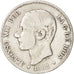 Münze, Spanien, Alfonso XII, 2 Pesetas, 1882, S+, Silber, KM:678.2