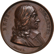 France, Médaille, Galerie des Grands Hommes, René Descartes, 1819, Galle, SUP