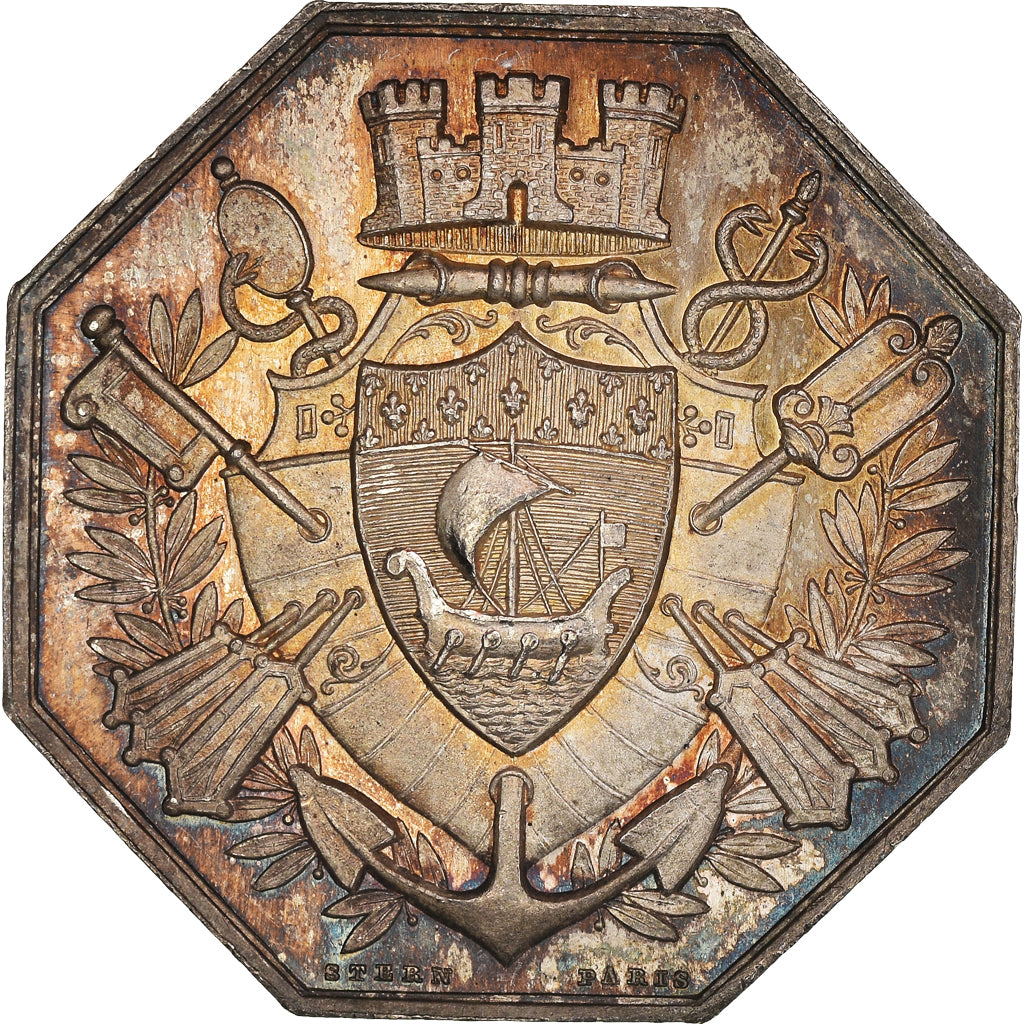 França, Token, Banco de Poupança, Banque d'Escompte de Paris, 1878, Stern