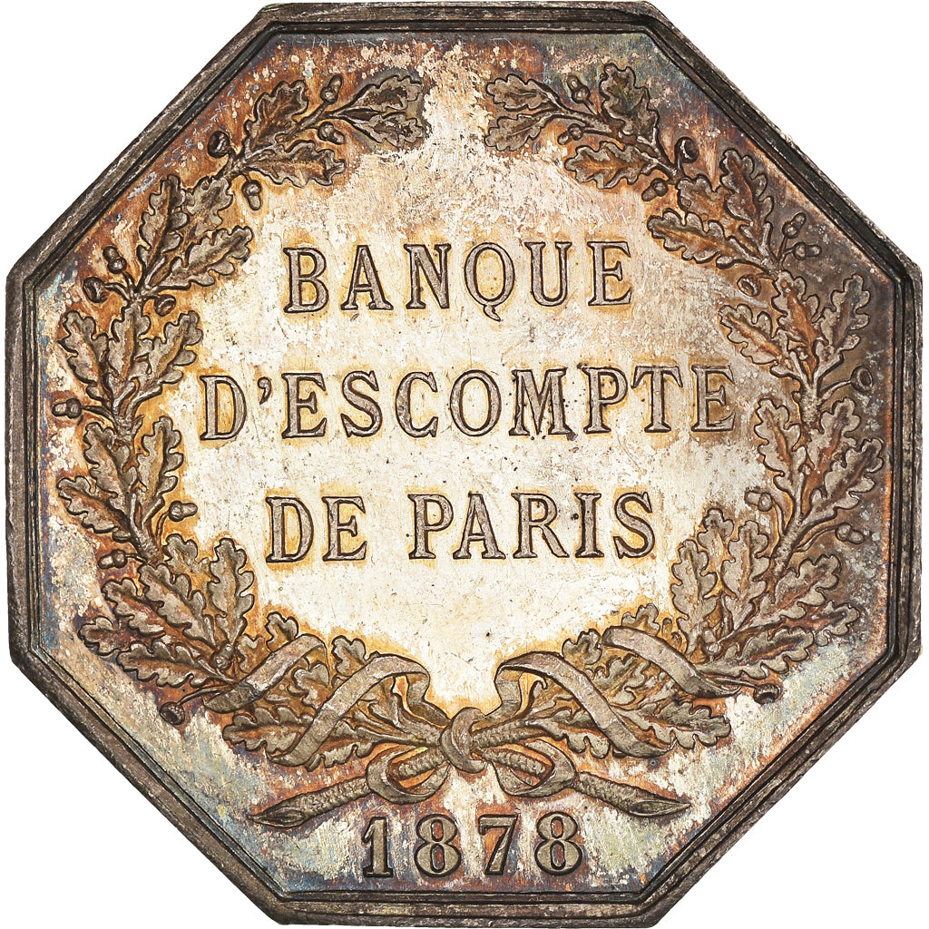 França, Token, Banco de Poupança, Banque d'Escompte de Paris, 1878, Stern