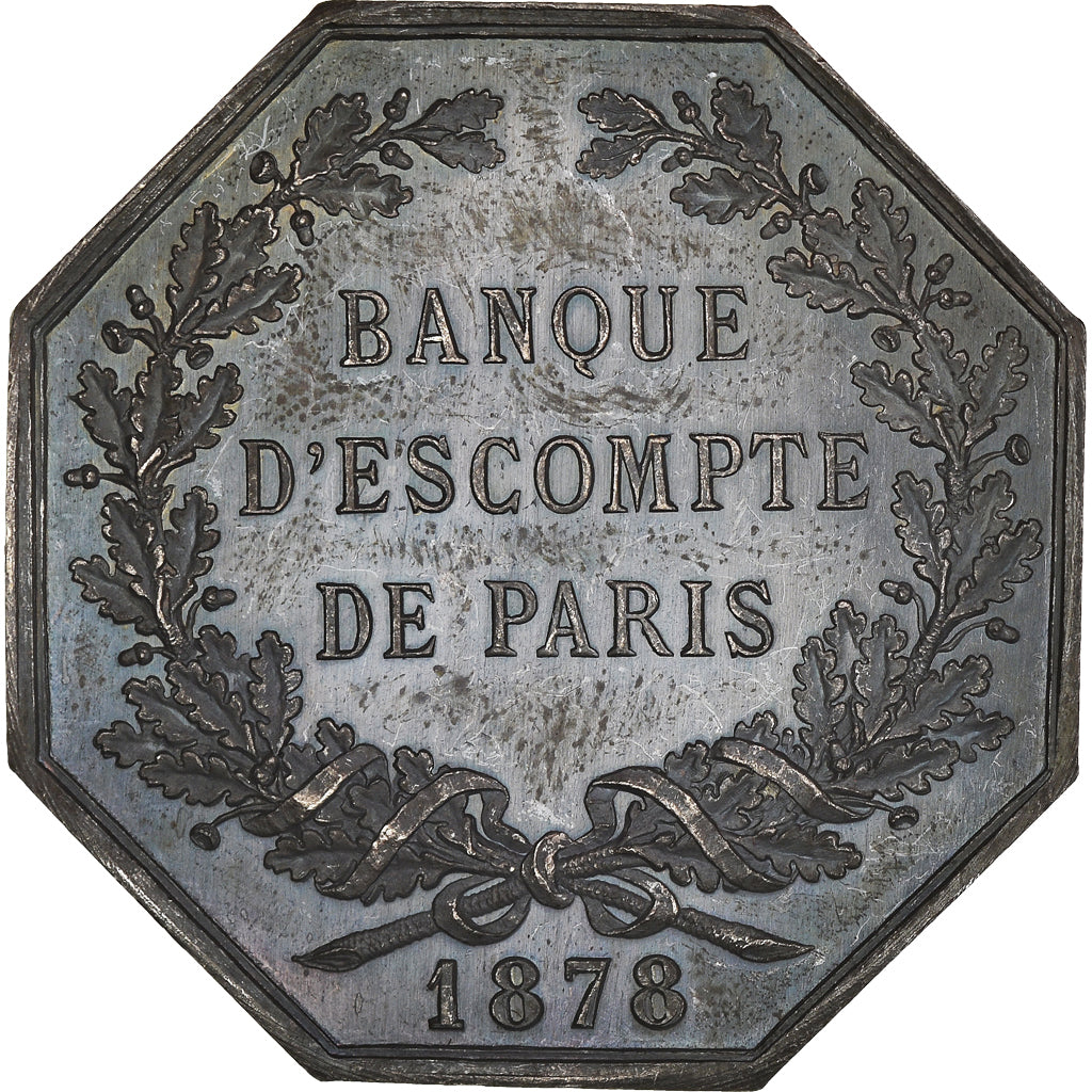 France, Token, Savings Bank, Banque d'Escompte de Paris, 1878, Stern, MS(60-62)
