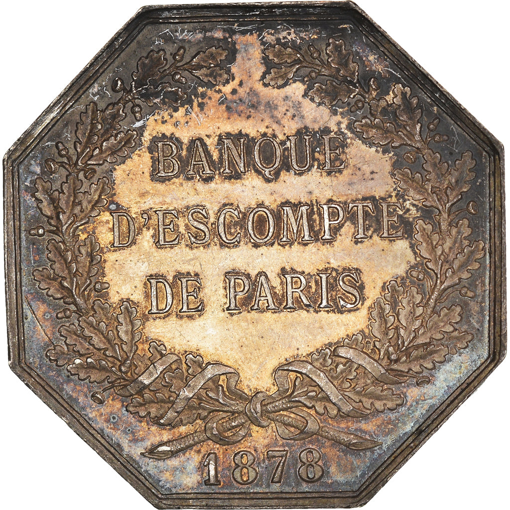 France, Token, Savings Bank, Banque d'Escompte de Paris, 1878, Stern, MS(60-62)