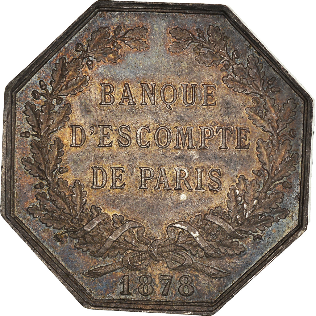 France, Jeton, Savings Bank, Banque d'Escompte de Paris, 1878, Stern, SUP