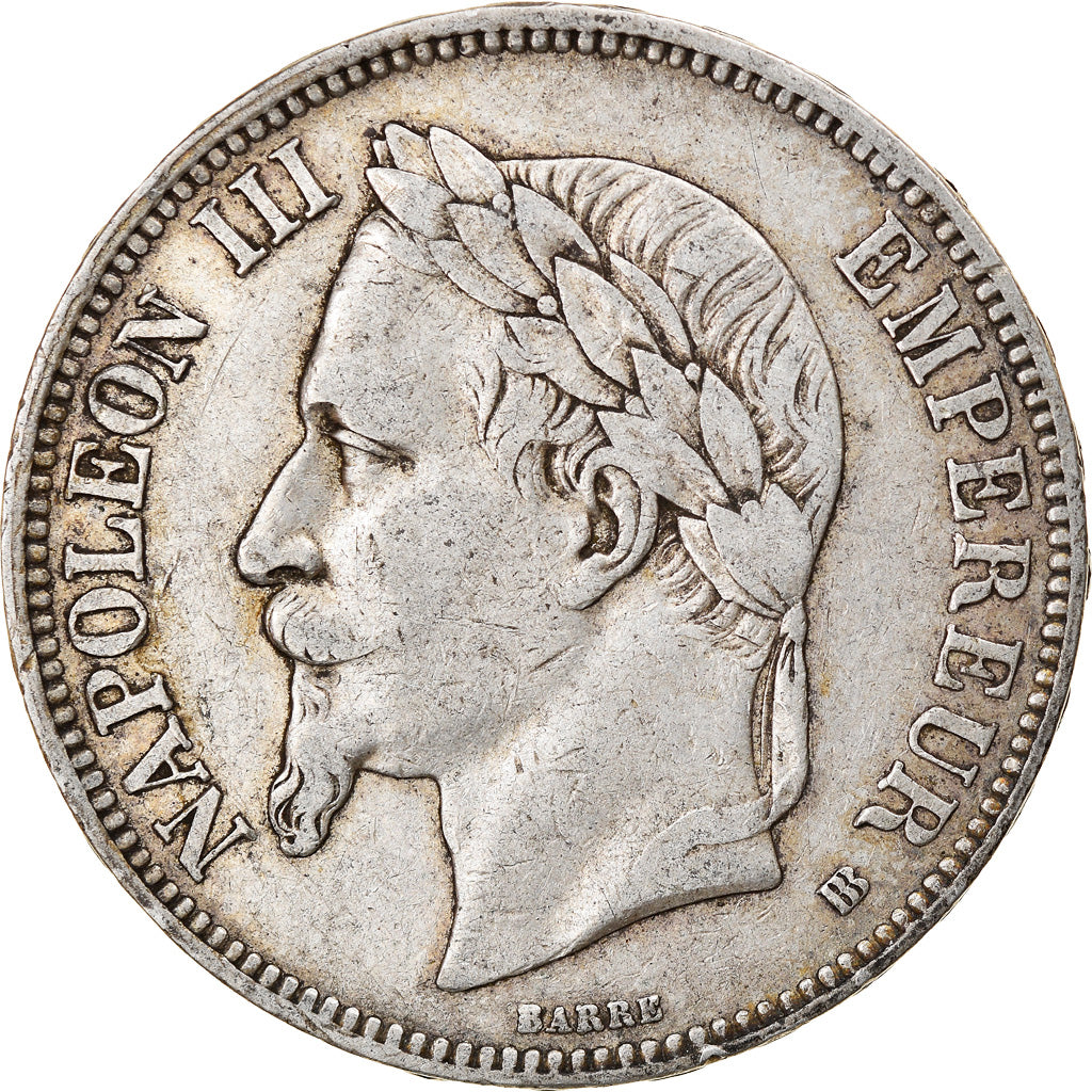 Coin, France, Napoléon III, 5 Francs, 1867, Strasbourg, EF(40-45), Silver