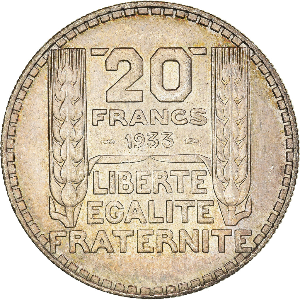 Coin, France, Turin, 20 Francs, 1933, Paris, Rameaux longs, MS(60-62), Silver