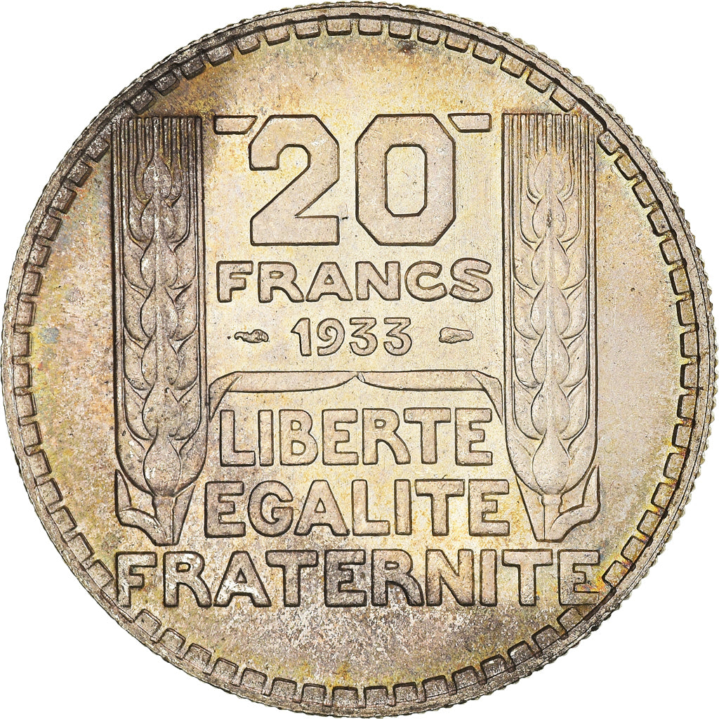 Munten, Frankrijk, Turin, 20 Francs, 1933, Paris, PR+, Zilver, KM:879