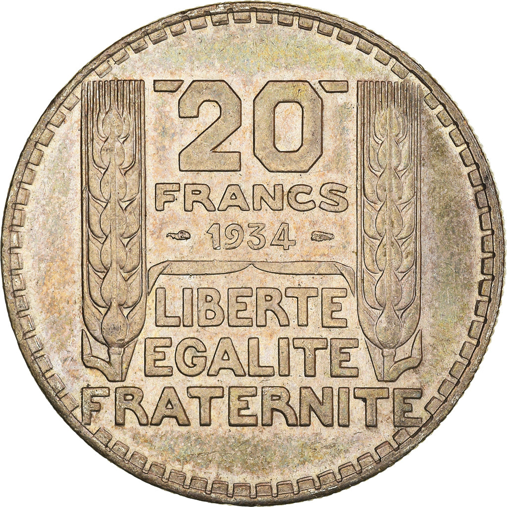 Coin, France, Turin, 20 Francs, 1934, Paris, MS(60-62), Silver, KM:879