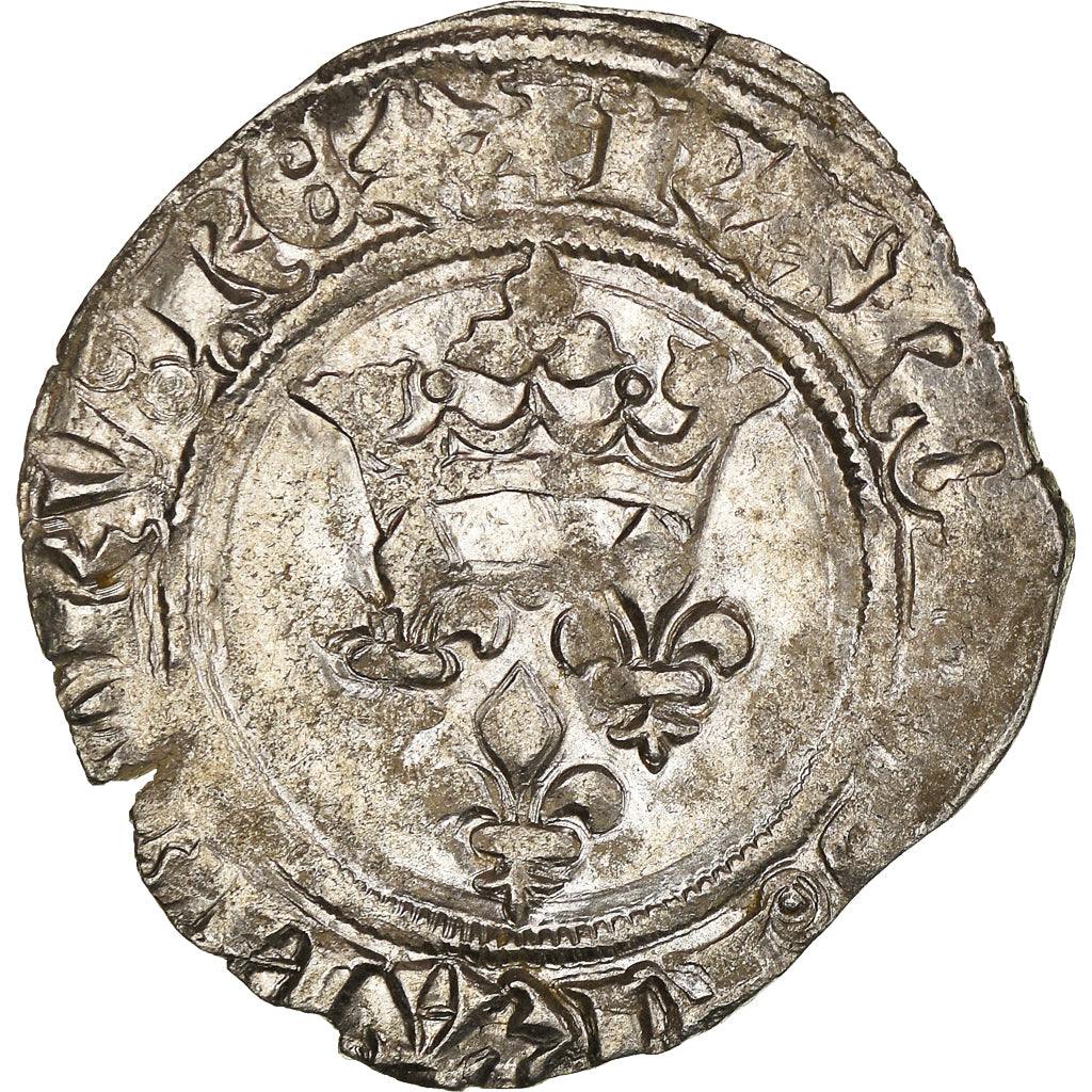 Münze, Frankreich, Charles VI, Florette, Tournai, SS, Billon, Duplessy:387A