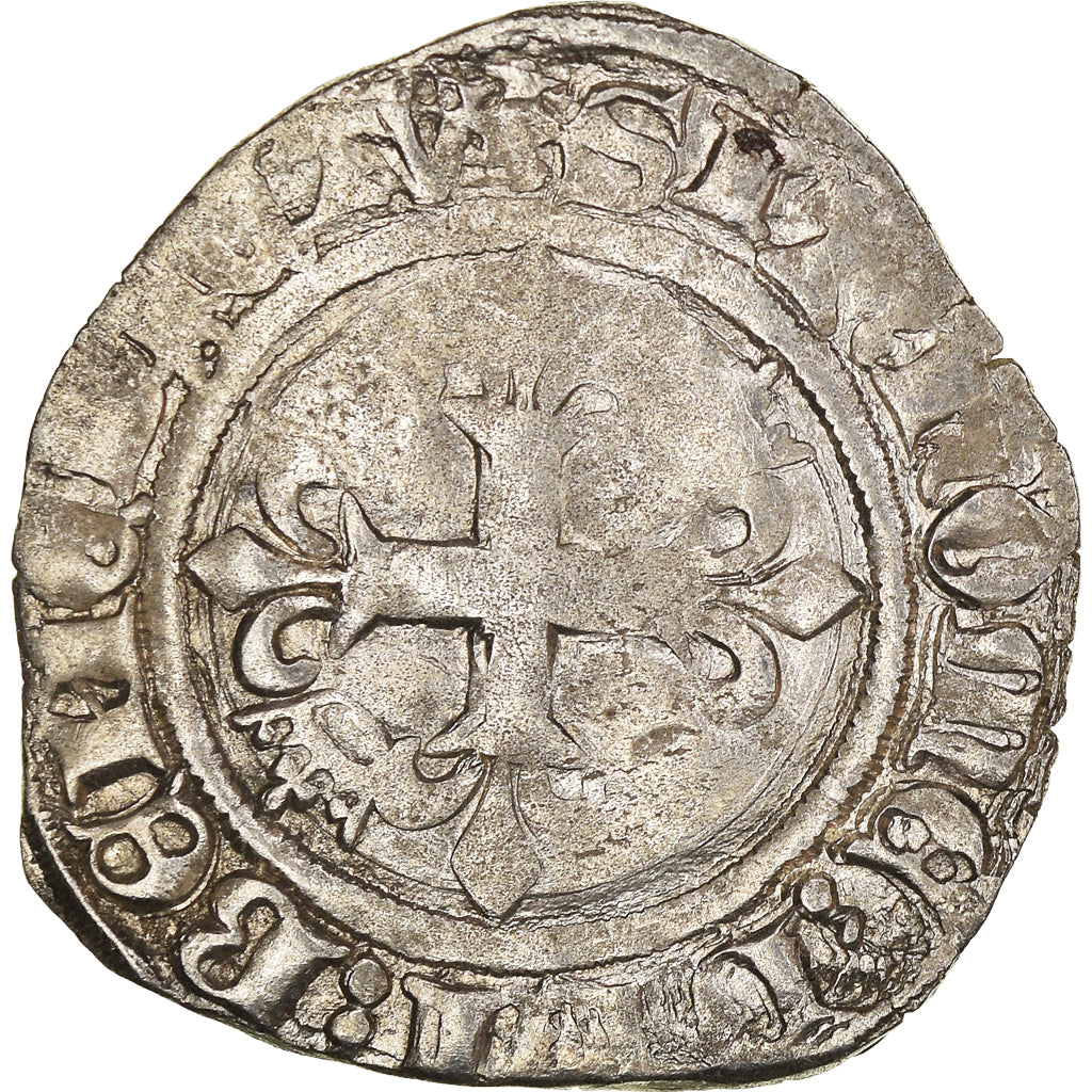 Monnaie, France, Charles VI, Florette, Tournai, TTB, Billon, Duplessy:387A