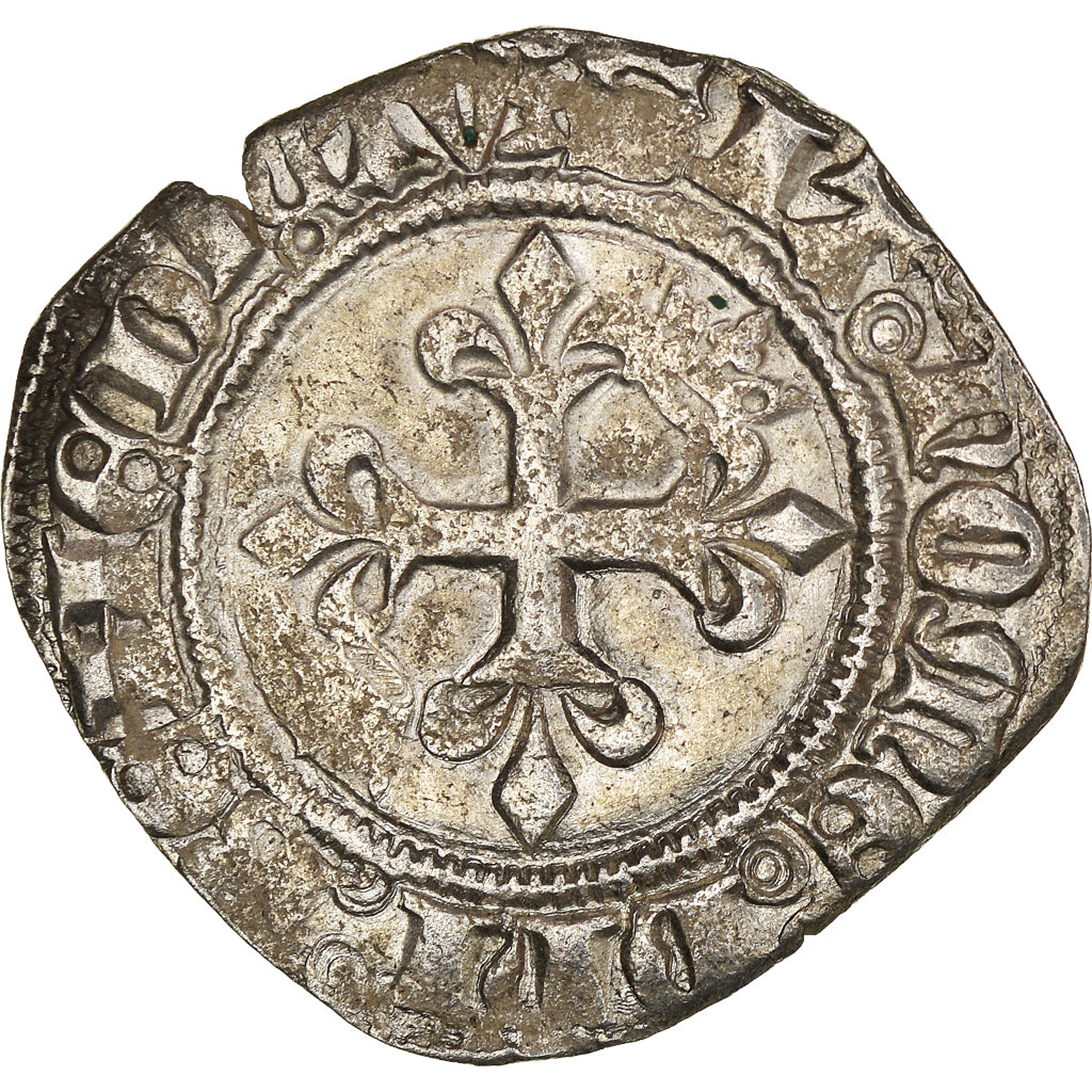 Coin, France, Charles VI, Florette, Paris, EF(40-45), Billon, Duplessy:387C