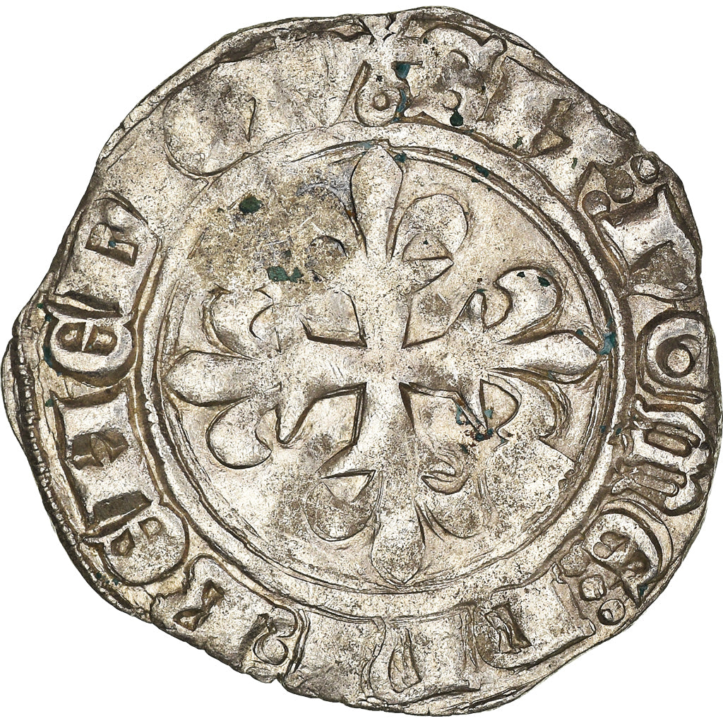 Moneta, Francja, Charles VI, Florette, Paris, EF(40-45), Bilon, Duplessy:387A