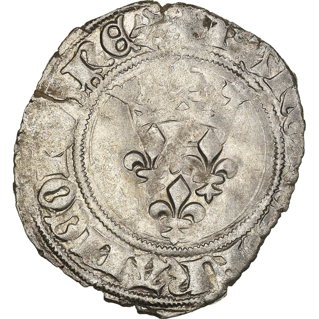 Moeda, França, Charles VI, Florette, Tournai, VF(30-35), Lingote, Duplessy:387A