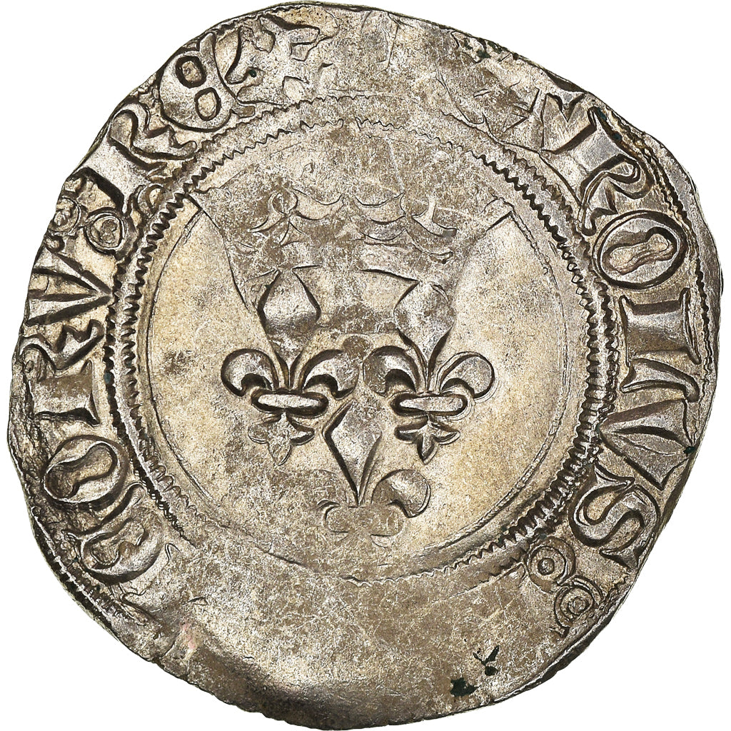 Moeda, França, Charles VI, Florette, Tournai, VF(30-35), Lingote, Duplessy:387A