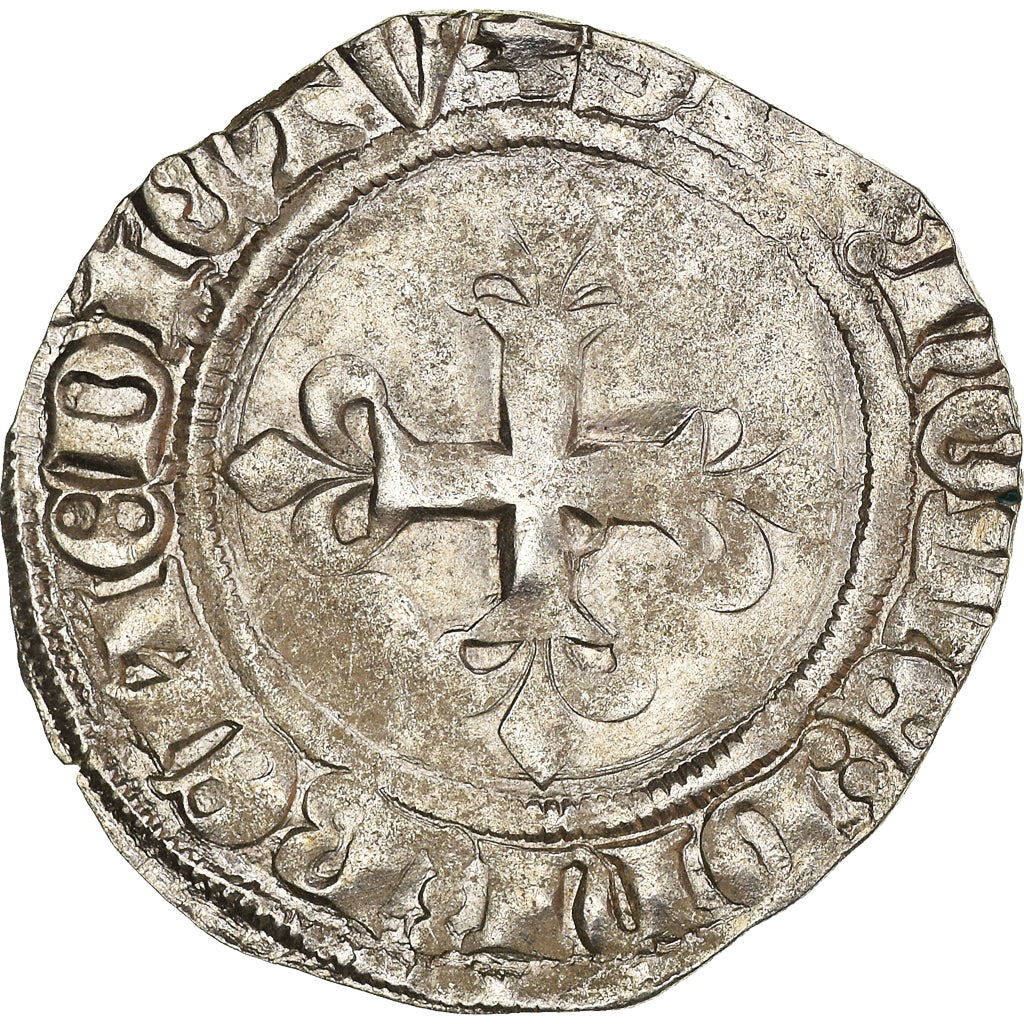 Moeda, França, Charles VI, Florette, Tournai, EF(40-45), Lingote, Duplessy:387A