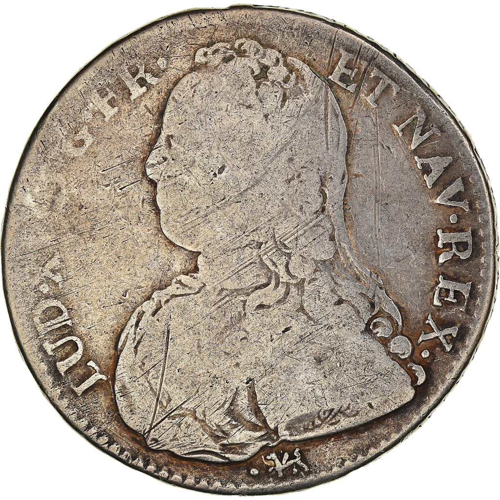 Moeda, França, Louis XV, 1/2 Écu aux branches d'olivier, 1/2 ECU, 44 Sols