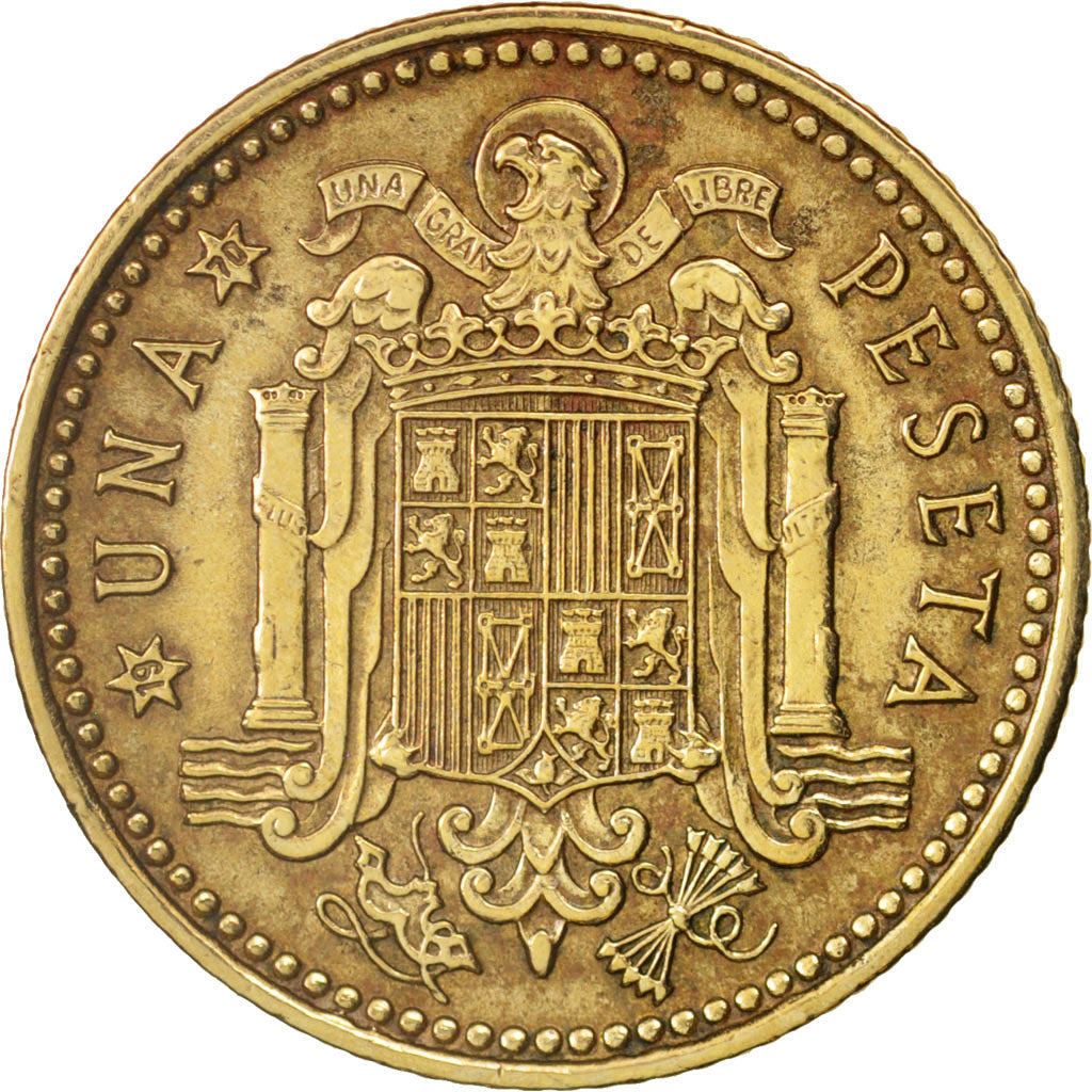 Spain, Francisco Franco, caudillo, Peseta, 1966, AU(50-53), KM:796