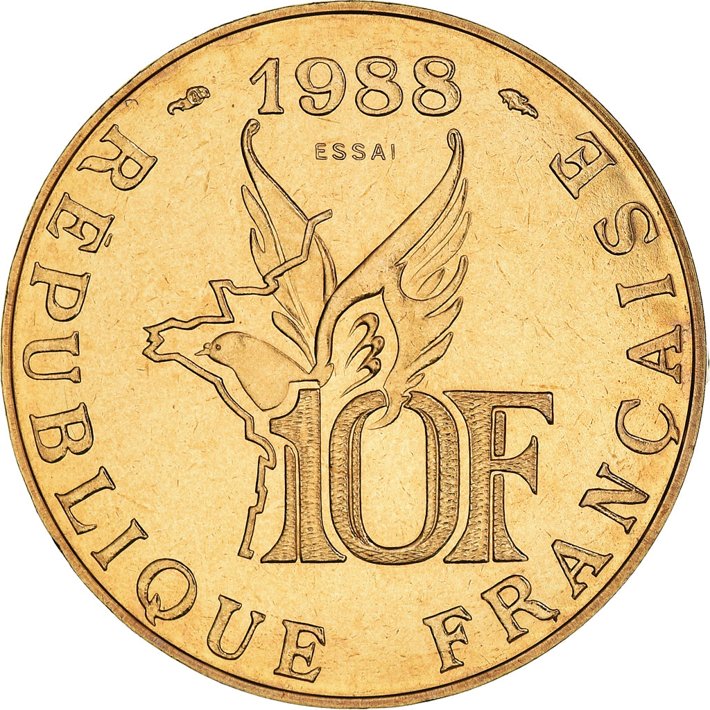 Münze, Frankreich, Roland Garros, 10 Francs, 1988, Paris, ESSAI, STGL