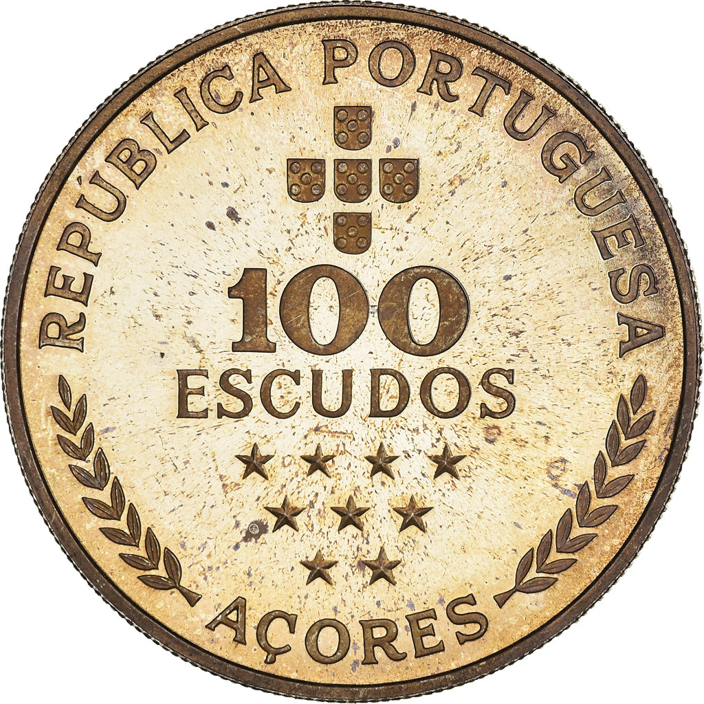 Coin, Azores, 100 Escudos, 1980, Proof, MS(65-70), Silver, KM:44a