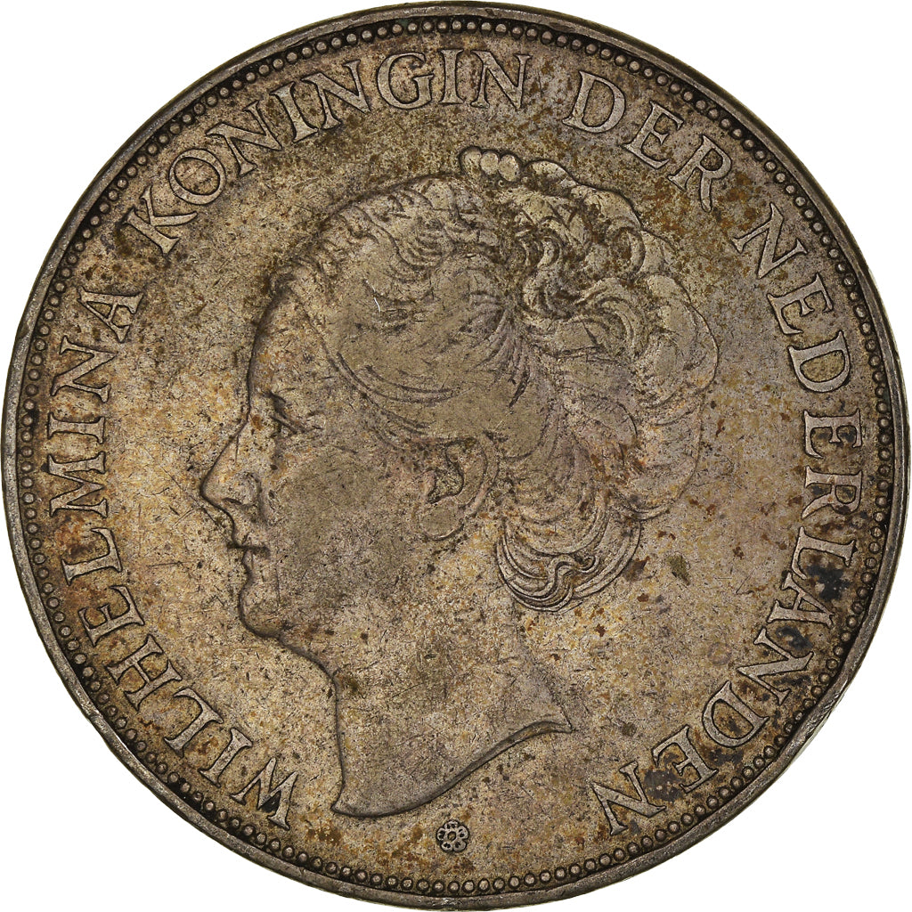 Coin, Netherlands, Wilhelmina I, 2-1/2 Gulden, 1932, EF(40-45), Silver, KM:165