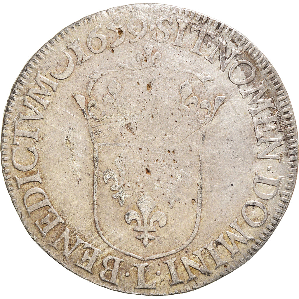Monnaie, France, Louis XIV, Écu à la mèche longue, Ecu, 1659, Bayonne, TB+