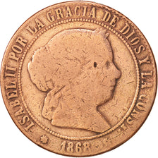 Spagna, Isabel II, 5 Centimos, 1868, B+, Rame, KM:635.1