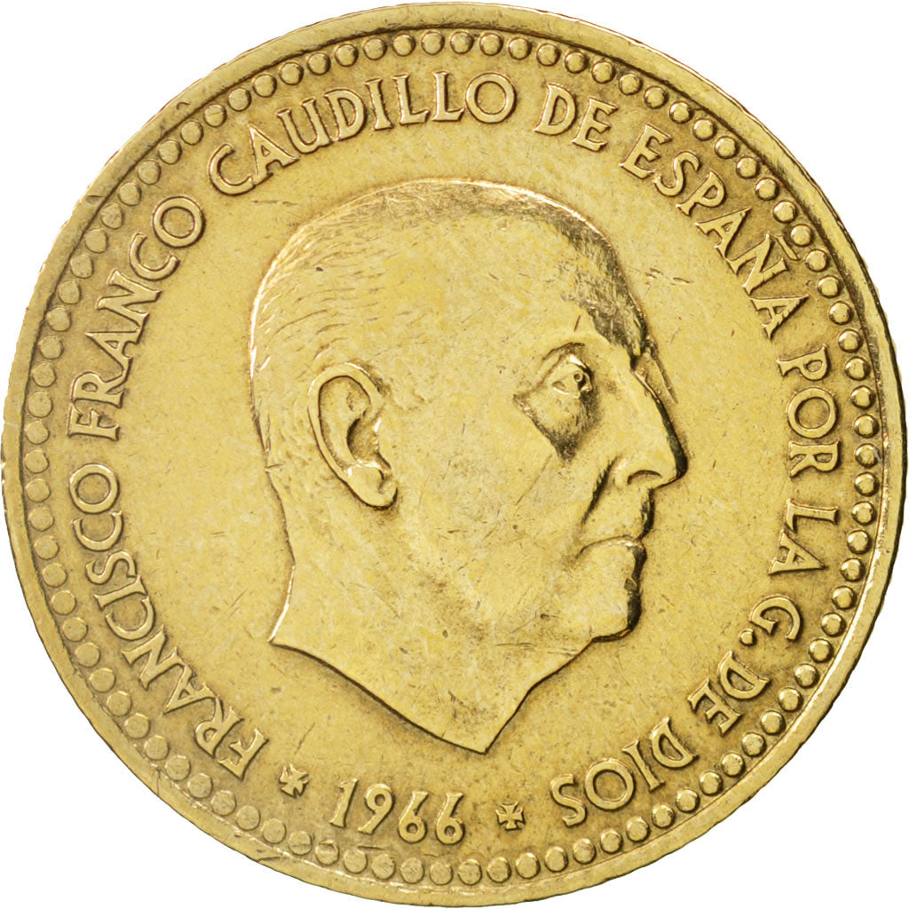 Monnaie, Espagne, Francisco Franco, caudillo, Peseta, 1966, TTB+
