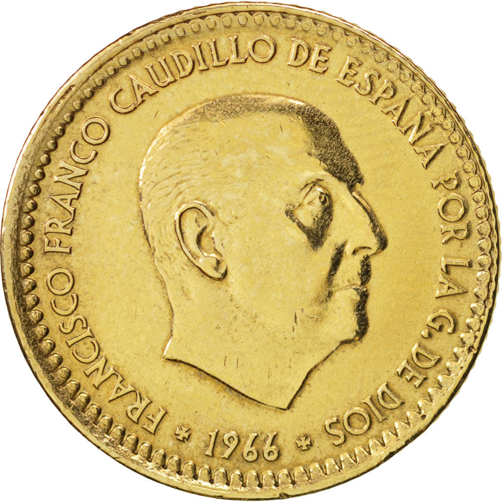 Spagna, Francisco Franco, caudillo, Peseta, 1966, SPL-, Alluminio-bronzo, KM:796
