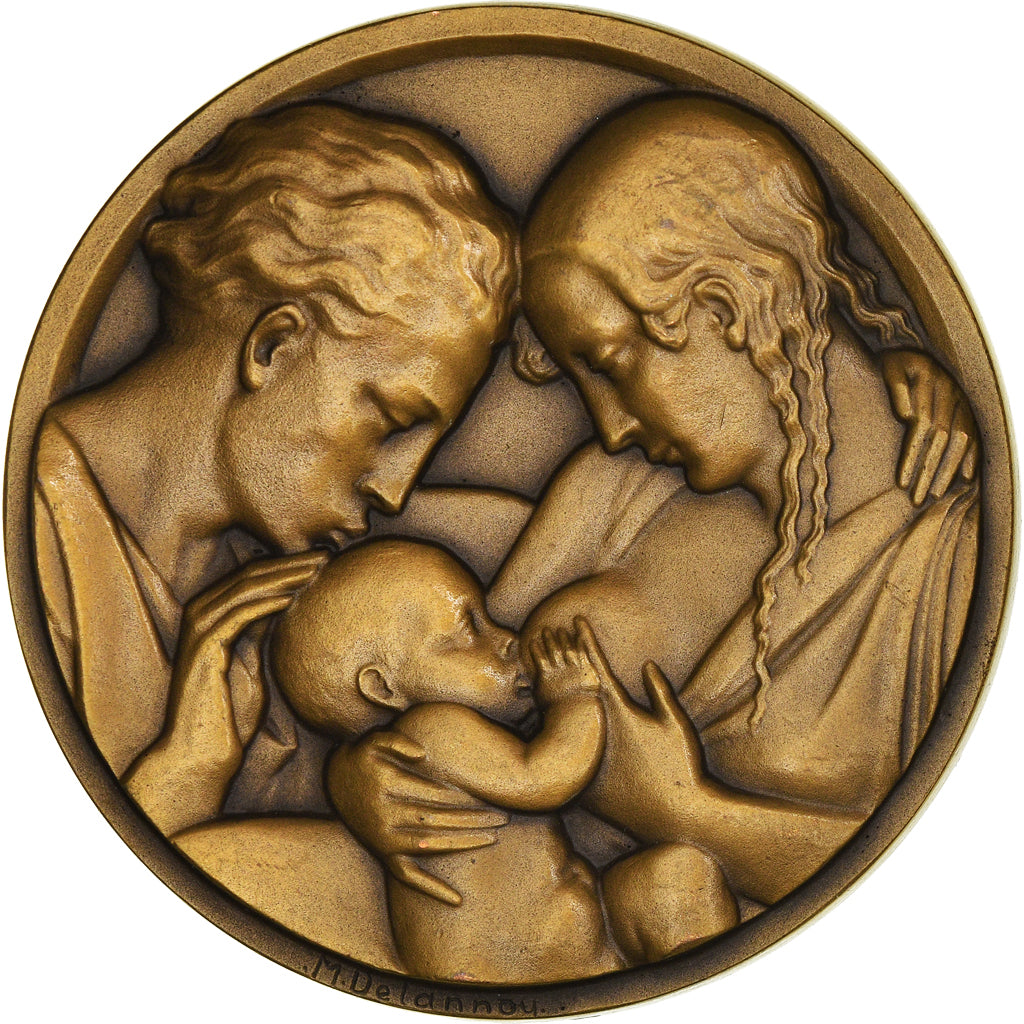 Francia, medaglia, Médaille de naissance, Delannoy, SPL, Bronzo